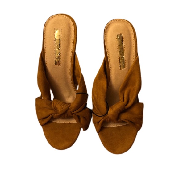 Tan Brown Wedge Platform Heel Sandals - Picture 2 of 2